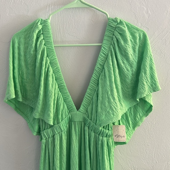 NWT FREE PEOPLE LA LA MAXI DRESS, TURQUOISE, XS, SOLD OUT COLOR - Picture 9 of 15